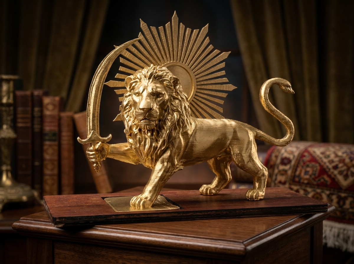Lion and Sun Statue